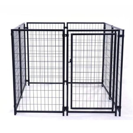 ALEKO Aleko DK5x5x4SQ-UNB 5 x 5 x 4 ft. Dog Kennel Heavy Duty Pet; Playpen Chain Link Dog Exercise Pen Cat Fence DK5x5x4SQ-UNB